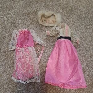 Barbie Pink and White Lace Dress Set